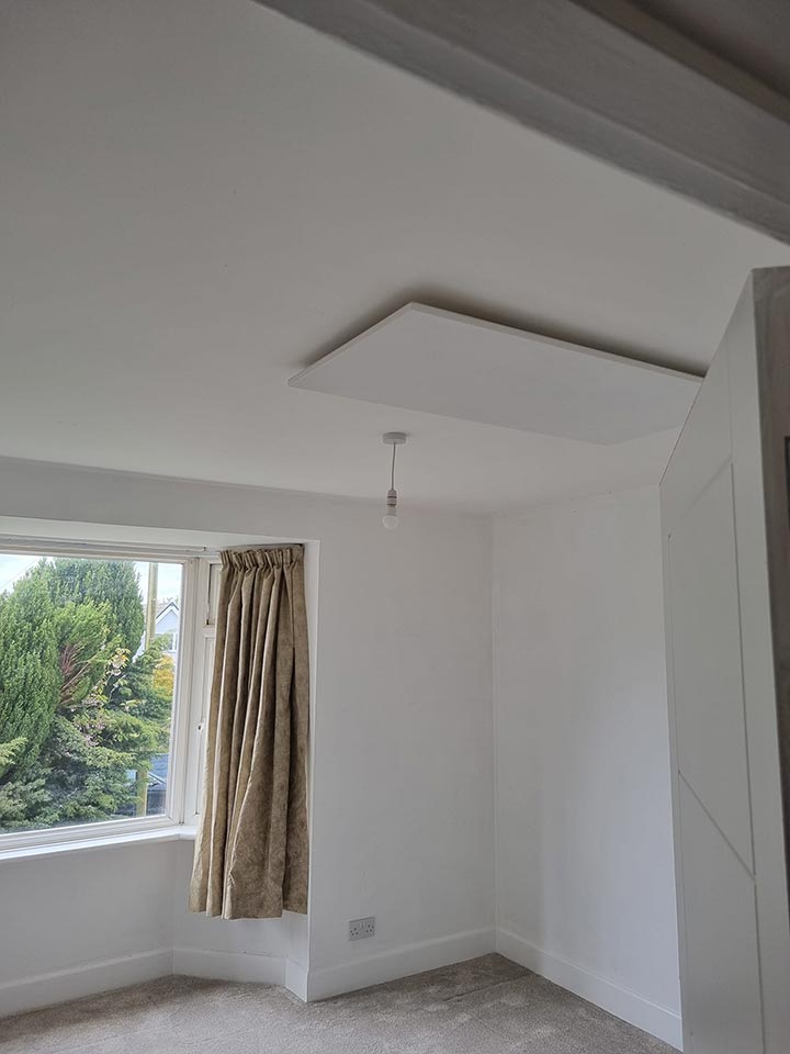 Installation of new InfraRed Heat panels complete with smart thermostatic control, within this 1st floor flat in Parkstone by Probyn Electrical Ltd Dorset